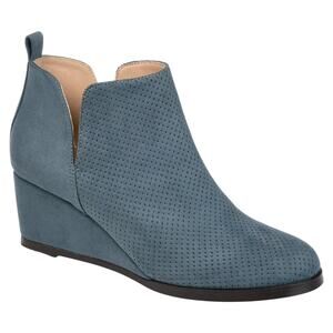 Journee Collection Women's Mylee Pull On Wedge Booties Blue Size 9